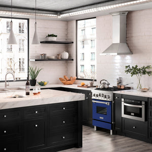 ZLINE 24" 2.8 cu. ft. Range with Gas Stove and Gas Oven in Stainless Steel and Blue Gloss Door (RG-BG-24)