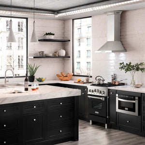 ZLINE 24" 2.8 cu. ft. Range with Gas Stove and Gas Oven in Stainless Steel and Black Matte Door (RG-BLM-24)