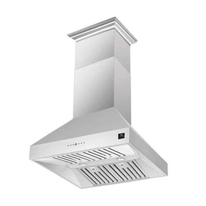 FORNO - Coppito 30-Inch Island Range Hood, Stainless Steel, LED Lighting, Adjustable Fan Speeds