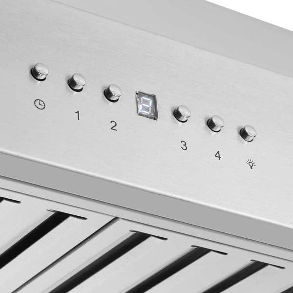 FORNO - Coppito 48-Inch Island Range Hood, Stainless Steel, LED Lighting, Adjustable Fan Speeds