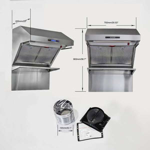 FORNO - Savona 30-Inch Wall Mount Range Hood, Hybrid Filters, Backsplash Included