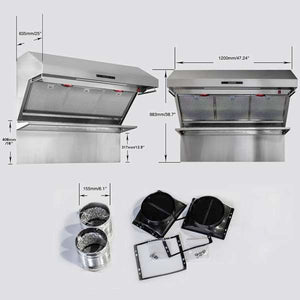 FORNO - Savona 48-Inch Wall Mount Range Hood, Hybrid Filters, Backsplash Included