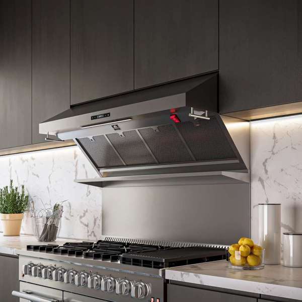 FORNO - Savona 48-Inch Wall Mount Range Hood, Hybrid Filters, Backsplash Included