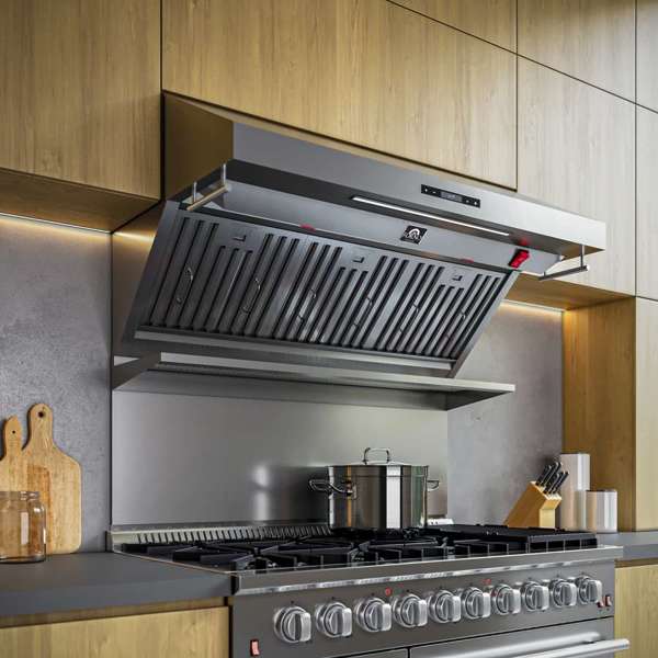 FORNO - Savona 48-Inch Wall Mount Range Hood, Baffle Filters, Backsplash Included