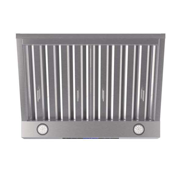 FORNO - Palazzo 30-Inch Wall Mounted Range Hood, Stainless Steel, Heavy Duty Baffle Filters, Remote Control