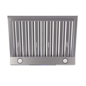 FORNO - Palazzo 30-Inch Wall Mounted Range Hood, Stainless Steel, Heavy Duty Baffle Filters, Remote Control