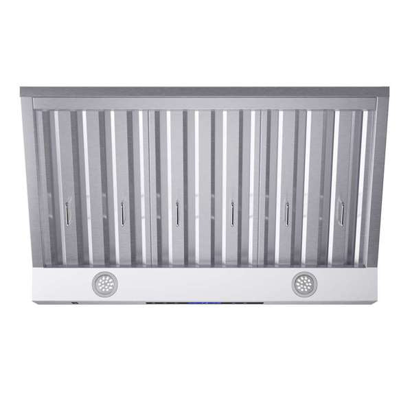 FORNO - Palazzo 36-Inch Wall Mounted Range Hood, Stainless Steel, Heavy Duty Baffle Filters, Remote Control