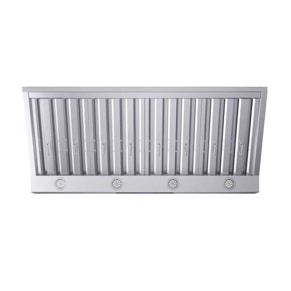 FORNO - Palazzo 48-Inch Wall Mounted Range Hood, Stainless Steel, Heavy Duty Baffle Filters, Remote Control