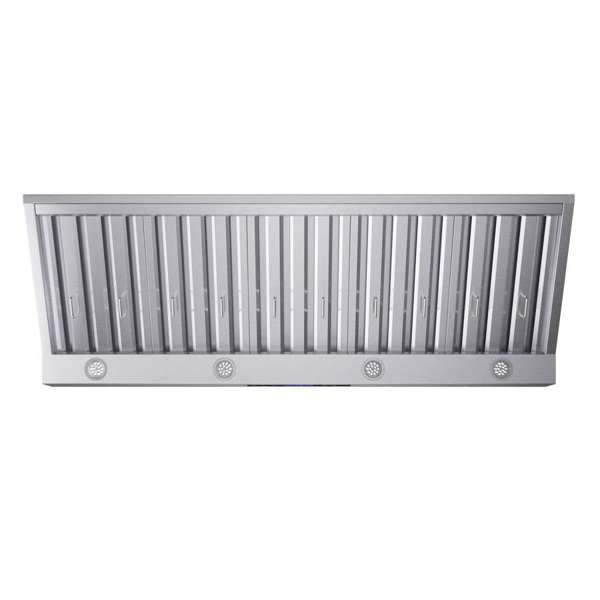 Forno - Palazzo 60-Inch Wall Mounted Range Hood, Stainless Steel, Heavy Duty Baffle Filters, Remote Control