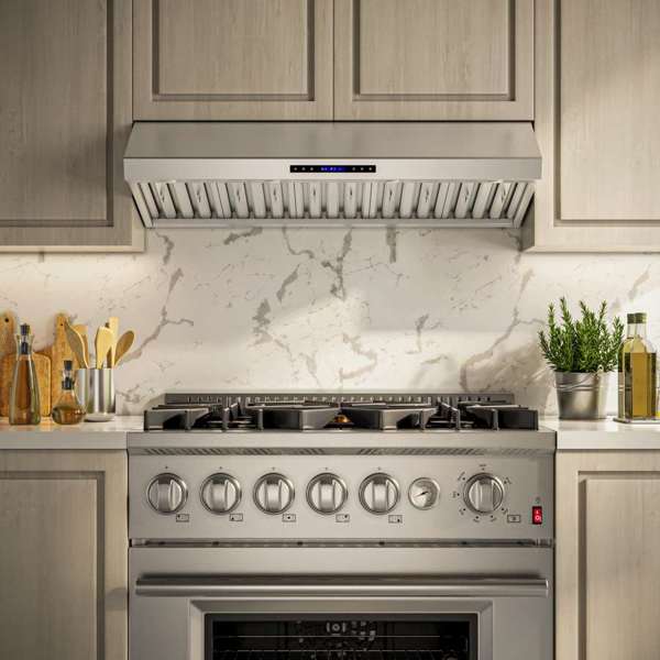 Forno - Palazzo 60-Inch Wall Mounted Range Hood, Stainless Steel, Heavy Duty Baffle Filters, Remote Control