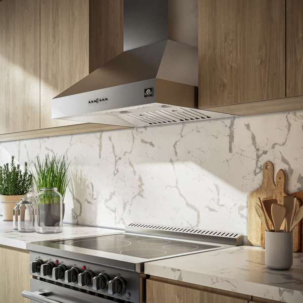 FORNO - Orvieto 30-Inch Wall Mount Range Hood, LED Lighting, Heavy Duty, Stainless Steel