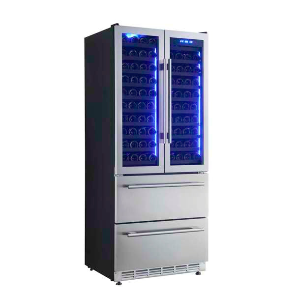 FORNO - Campania 32&quot; Wine Cooler Stainless Steel, Dual Wine Zones, 2 Beverage Drawers, 17.7 cu.ft.