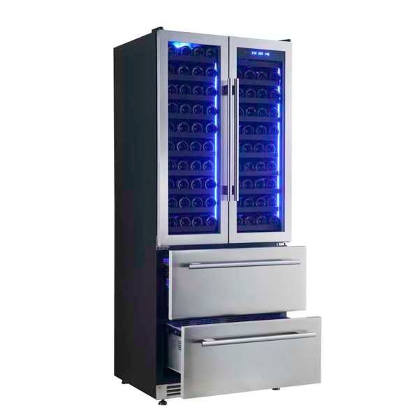 FORNO - Campania 32&quot; Wine Cooler Stainless Steel, Dual Wine Zones, 2 Beverage Drawers, 17.7 cu.ft.