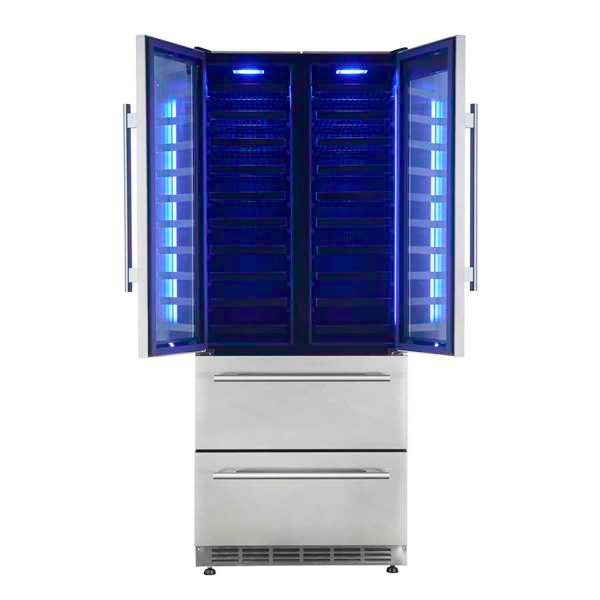 FORNO - Campania 32&quot; Wine Cooler Stainless Steel, Dual Wine Zones, 2 Beverage Drawers, 17.7 cu.ft.