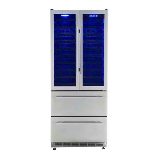 FORNO - Campania 32&quot; Wine Cooler Stainless Steel, Dual Wine Zones, 2 Beverage Drawers, 17.7 cu.ft.