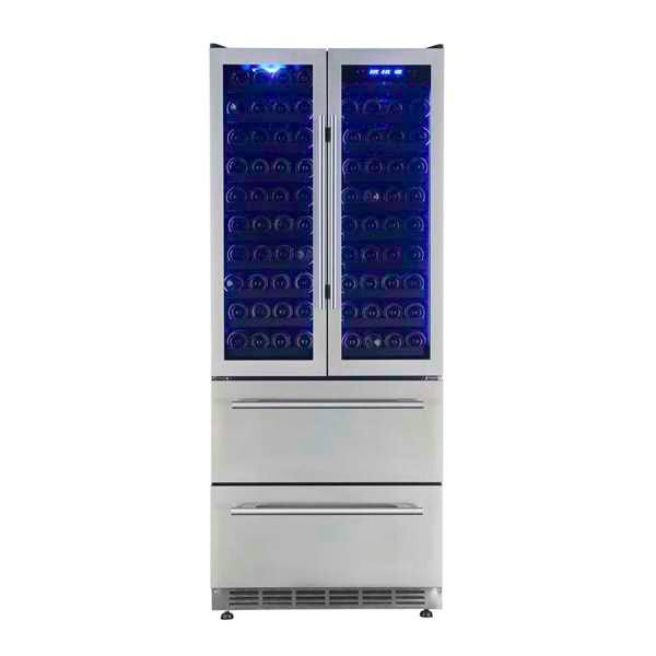FORNO - Campania 32&quot; Wine Cooler Stainless Steel, Dual Wine Zones, 2 Beverage Drawers, 17.7 cu.ft.