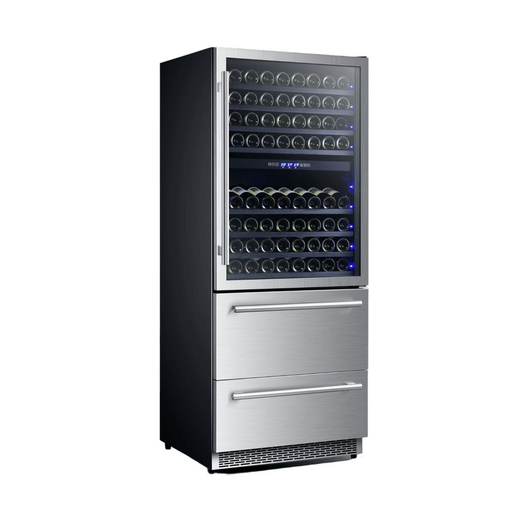 FORNO - Capraia – Triple Temp Zones – Dual Zone 30″ Wine Cooler with two refrigerator drawers