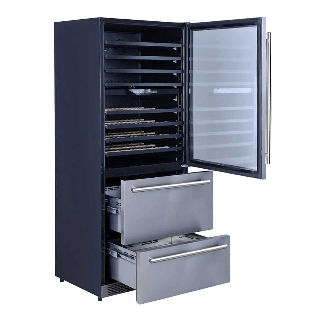 FORNO - Capraia – Triple Temp Zones – Dual Zone 30″ Wine Cooler with two refrigerator drawers