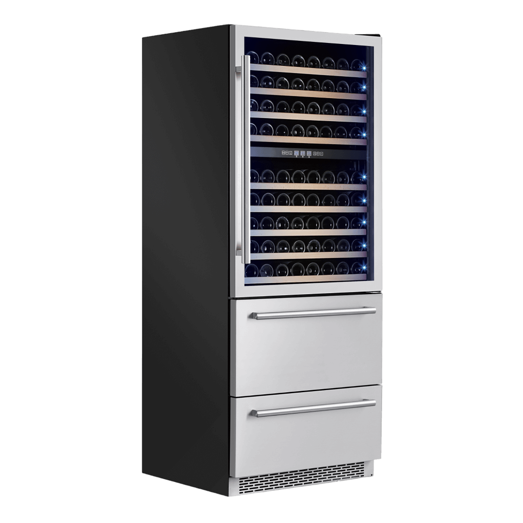 FORNO - Capraia – Triple Temp Zones – Dual Zone 30″ Wine Cooler with two refrigerator drawers