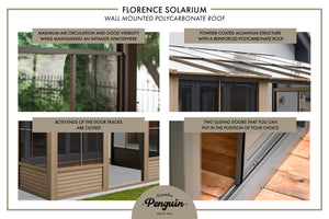 Gazebo Penguin - Florence Brown Wall Mounted Solarium Polycarbonate Roof