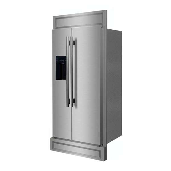 FORNO - Salerno 40-Inch Built-In Stainless Steel Refrigerator, 20 cu.ft, Decorative Grill, ENERGY STAR Certified