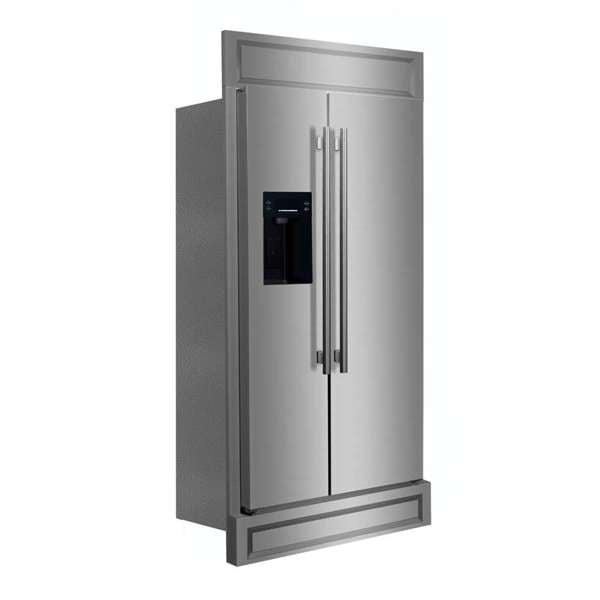 FORNO - Salerno 40-Inch Built-In Stainless Steel Refrigerator, 20 cu.ft, Decorative Grill, ENERGY STAR Certified