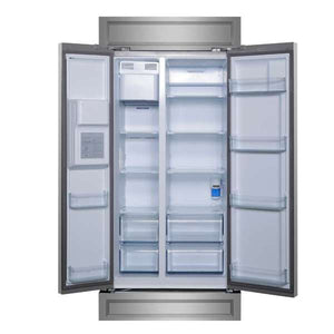 FORNO - Salerno 40-Inch Built-In Stainless Steel Refrigerator, 20 cu.ft, Decorative Grill, ENERGY STAR Certified