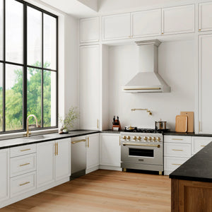 ZLINE - 36" Autograph Edition Stainless Steel Range Hood with Stainless Steel Shell and Gold Handle (8654STZ-36-G)