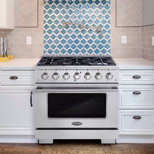 Cosmo Commercial-Style 36 in. 4.5 cu. ft. Gas Range with 6 Italian Burners and Heavy Duty Cast Iron Grates in Stainless Steel