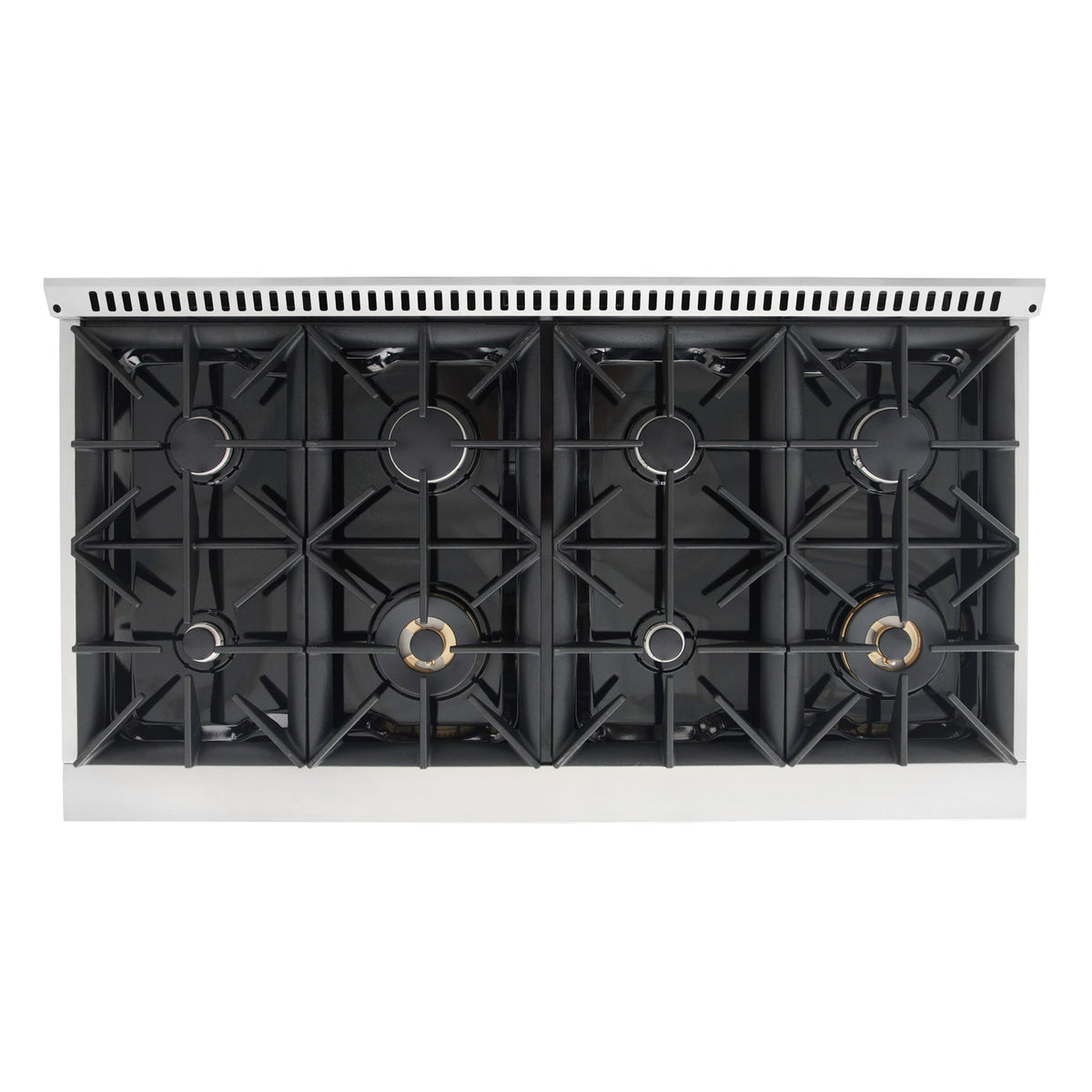 Cosmo Commercial-Style 48 in. 5.5 cu. ft. Double Oven Gas Range with 8 Italian Burners and Heavy Duty Cast Iron Grates in Stainless Steel