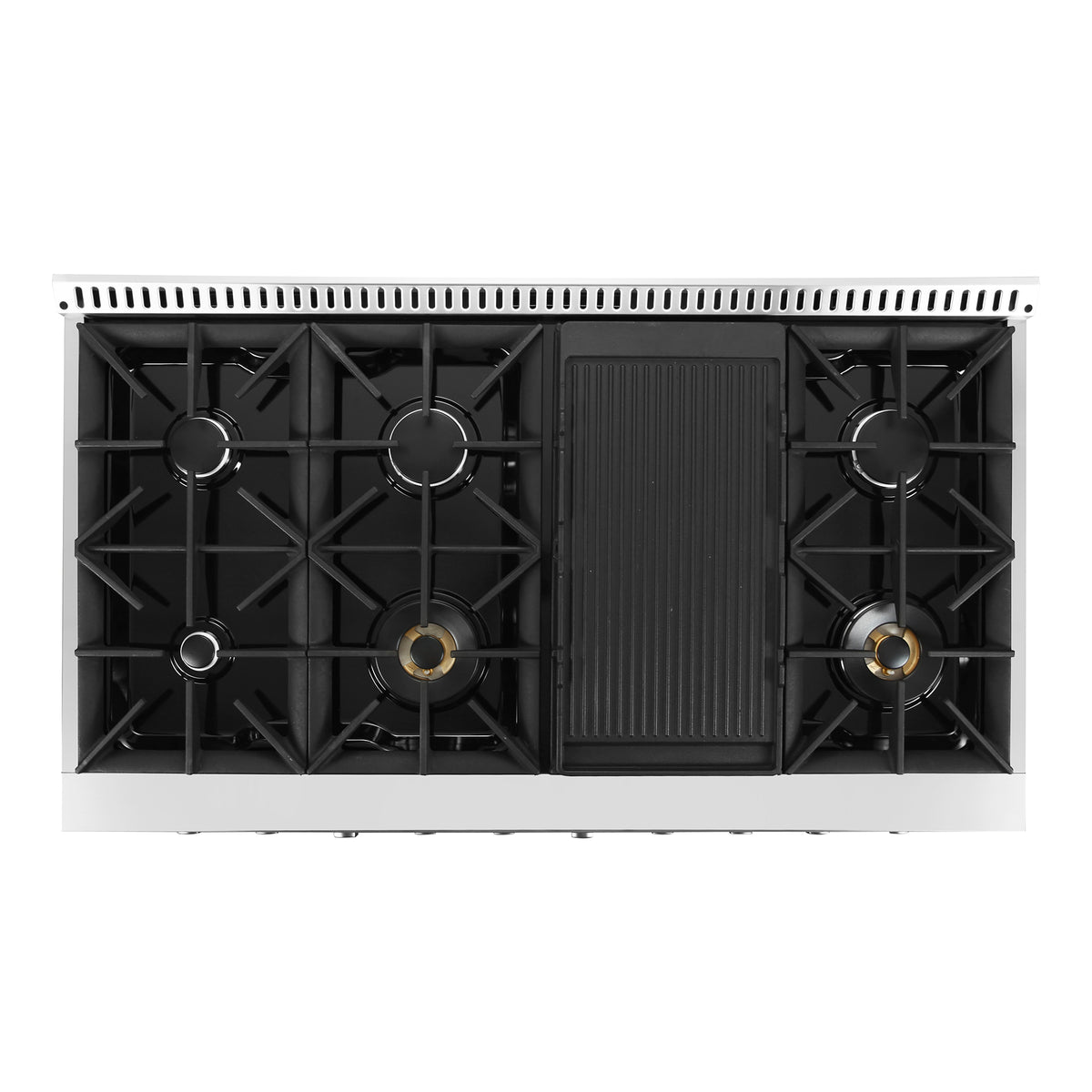 Cosmo Commercial-Style 48 in. 5.5 cu. ft. Double Oven Gas Range with 8 Italian Burners and Heavy Duty Cast Iron Grates in Stainless Steel