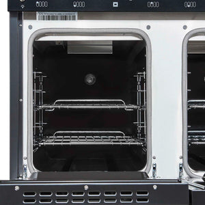 FORNO - Antico 48-Inch Freestanding Gas Range, Black, Antique Brass Design, 8 Burners, Griddle, Double Ovens, Energy Efficient