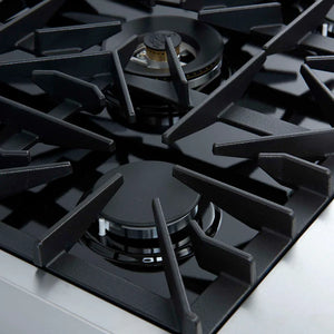 FORNO - Giovanni 30-inch Gas Range White & Antique Brass Design, 5 Burners 67,000 BTU, 4.32 cu.ft. Convection Oven