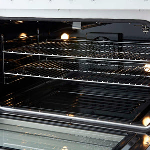 FORNO - Marco 36-Inch Gas Range White & Antique Brass Design, 6 Burners 67,000 BTU, 5.36 cu.ft. Convection Oven