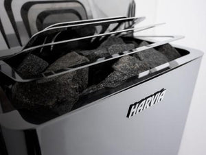 Harvia - The Wall Series, 8kW, Black Stainless Steel Sauna Heater, 240V 1PH