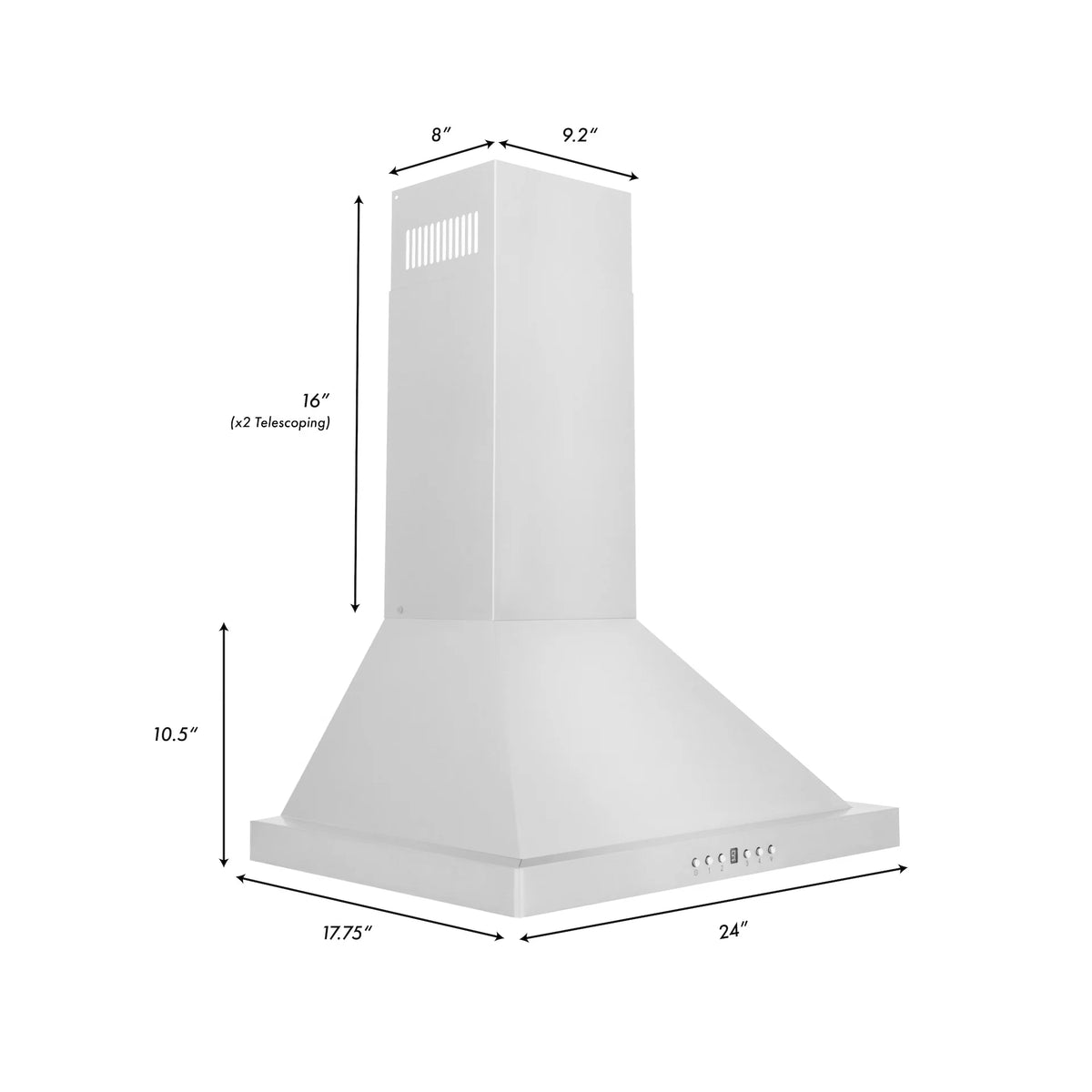 ZLINE - 24&quot; Convertible Vent Wall Mount Range Hood in Stainless Steel (KB-24)
