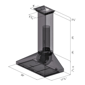 ZLINE - 30" Convertible Vent Wall Mount Range Hood in Stainless Steel with Crown Molding (KL3CRN-30)