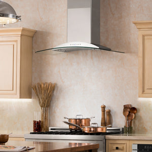 ZLINE - 30" Convertible Vent Wall Mount Range Hood in Stainless Steel & Glass (KN-30)