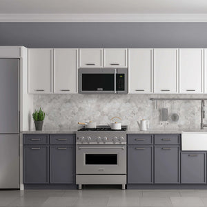 ZLINE - 30" Kitchen Package Stainless Steel Dual Fuel Range and Over The Range Microwave with Traditional Handle
