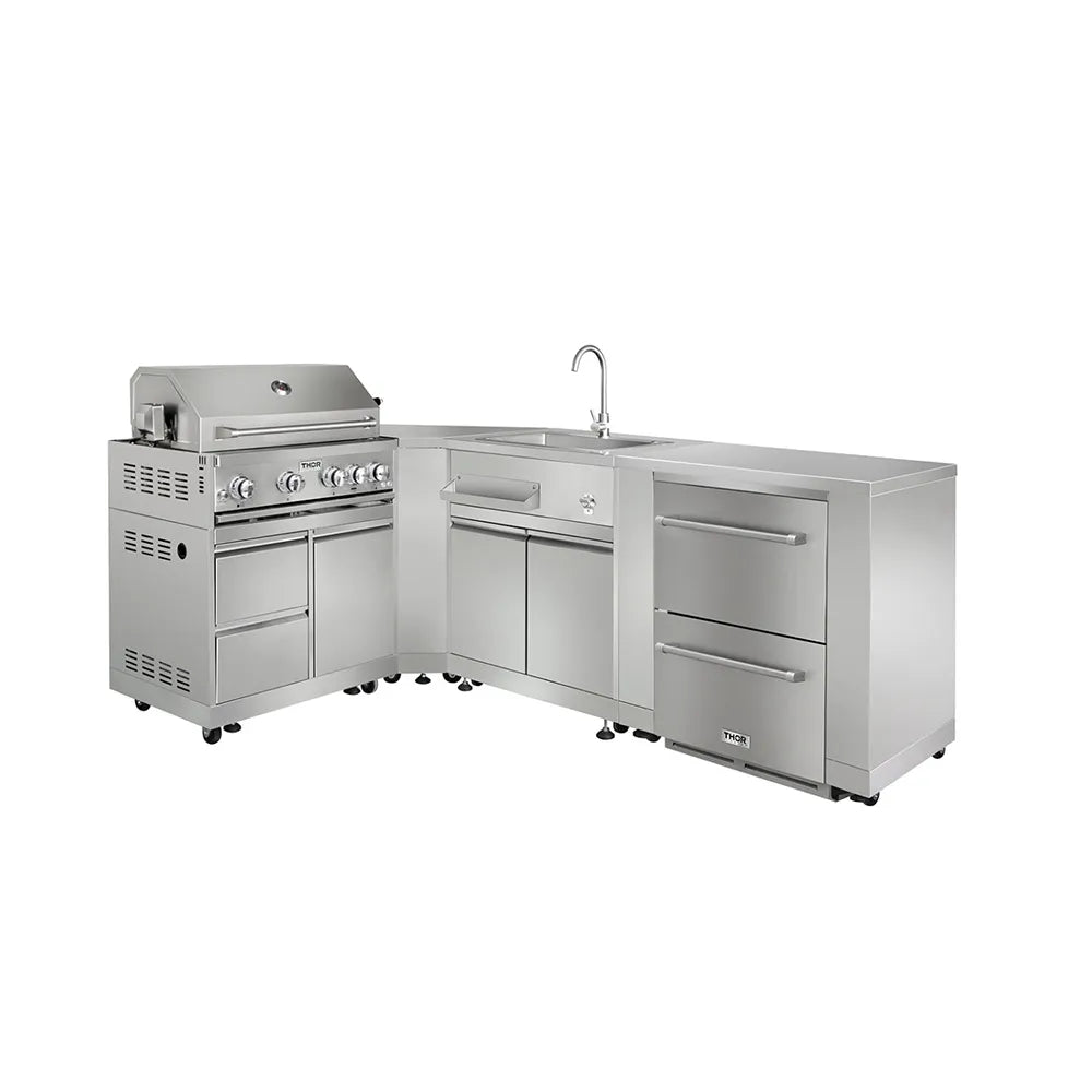 ThorKitchen - Outdoor Kitchen Corner Cabinet in Stainless Steel
