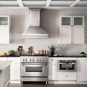 ZLINE 36" 4.6 cu. ft. Dual Fuel Range with Gas Stove and Electric Oven in Stainless Steel with Brass Burners (RA-BR-36)