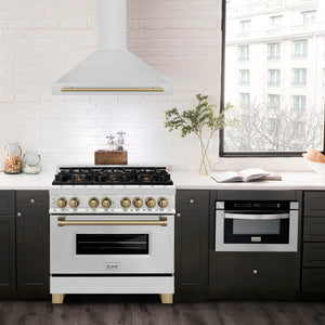 ZLINE - 36 in. Autograph Edition Convertible Stainless Steel Range Hood with Stainless Steel Shell and Champagne Bronze Accents (KB4STZ-36-CB)
