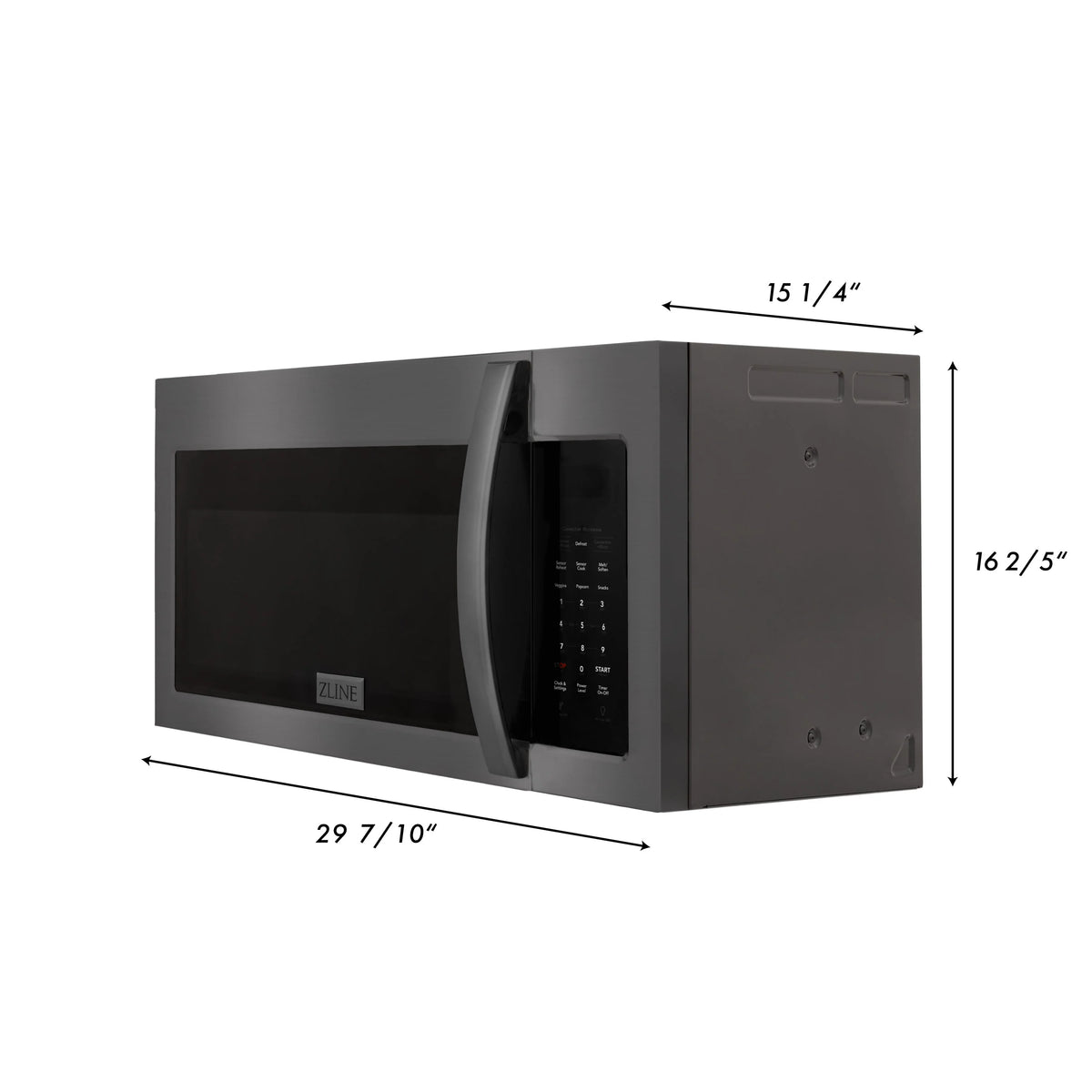 ZLINE - Recirculating Over the Range Convection Microwave Oven with Charcoal Filters in Black Stainless Steel (MWO-OTRCF-30-BS)