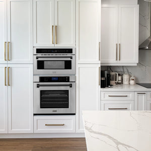 ZLINE - Autograph Edition 30” 1.6 cu ft. Built-in Convection Microwave Oven in Stainless Steel and Matte Black Accents