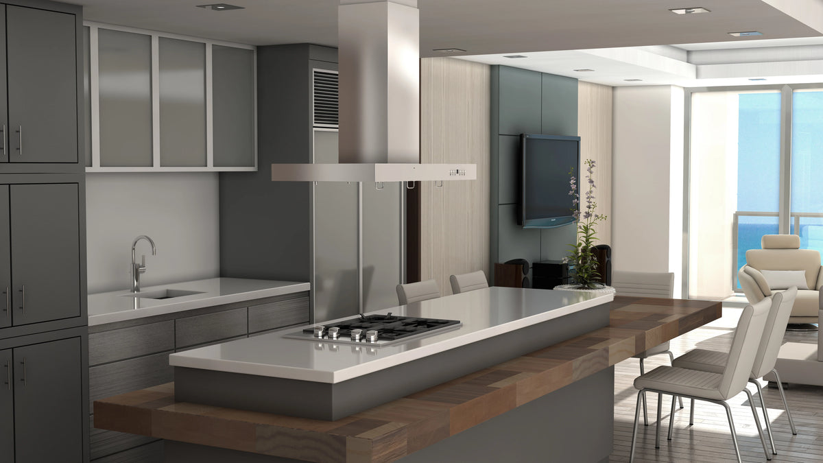 ZLINE - 48&quot; Convertible Vent Island Mount Range Hood in Stainless Steel (KE2i-48)