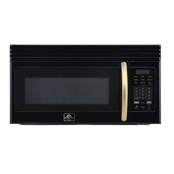 FORNO - Scalo 30-Inch Over the Range Microwave, Black – 1.6 cu.ft, 300 CFM Vent, Touch Control, LED Light