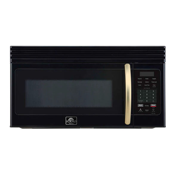 FORNO - Scalo 30-Inch Over the Range Microwave, Black – 1.6 cu.ft, 300 CFM Vent, Touch Control, LED Light