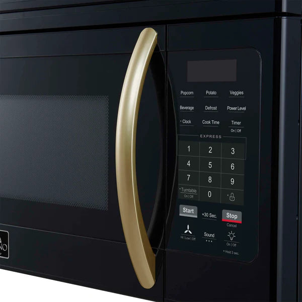 FORNO - Scalo 30-Inch Over the Range Microwave, Black – 1.6 cu.ft, 300 CFM Vent, Touch Control, LED Light