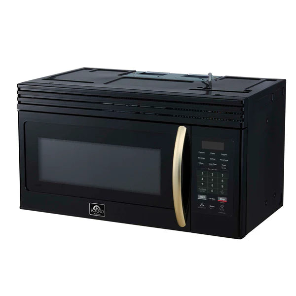 FORNO - Scalo 30-Inch Over the Range Microwave, Black – 1.6 cu.ft, 300 CFM Vent, Touch Control, LED Light