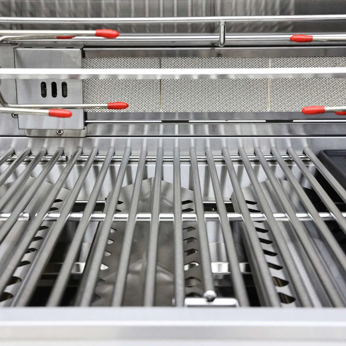 FORNO - Bulnes 40-Inch BBQ, 95,000 BTU, 5 Burners, Sear &amp; Rotisserie Infrared with Side Burner, Stainless Steel Outdoor Kitchen with 1.8 cu.ft. Beverage Center &amp; White Sintered Stone Countertops